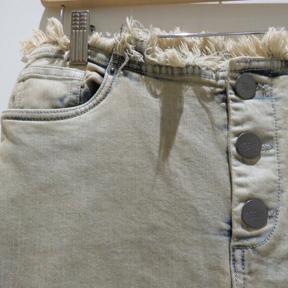 BASIC PLEASURE MODE Dolly Washed Frayed Denim Maxi Skirt Punk Goth Rock Alt NWT - Picture 6 of 16